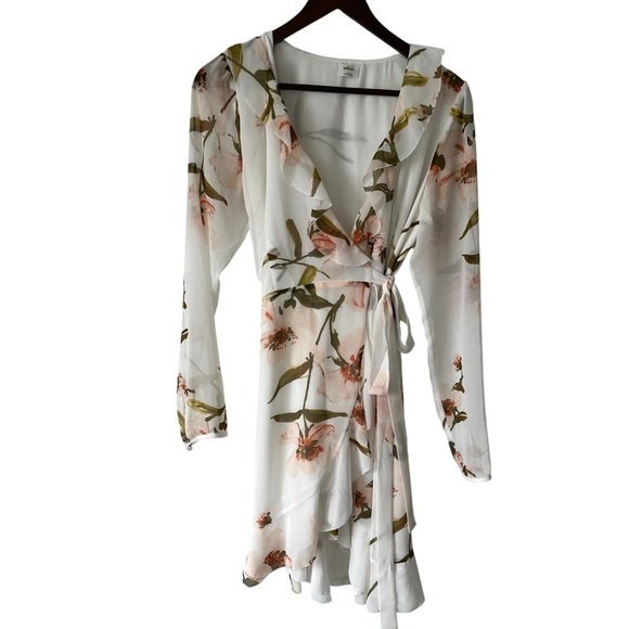 Wilfred by Aritzia Louise Wrap Dress - Floral Ruffle Mini - Size Small - Picture 2 of 7
